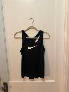 Nike Black Racerback Tank with White Swoosh